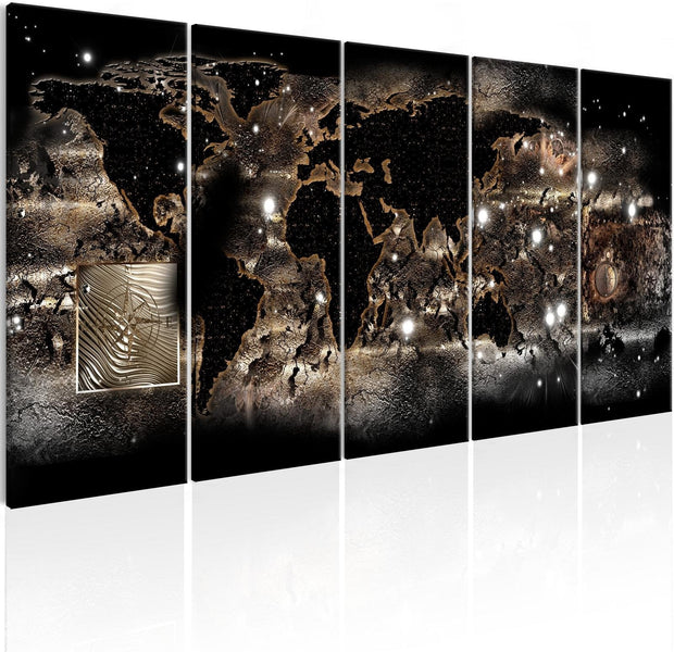 Stretched Canvas World Map Art - Earth Glow-Tiptophomedecor