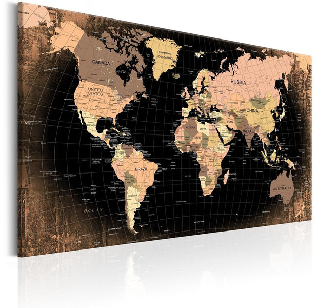 Stretched Canvas World Map Art - Earth - The Land-Tiptophomedecor