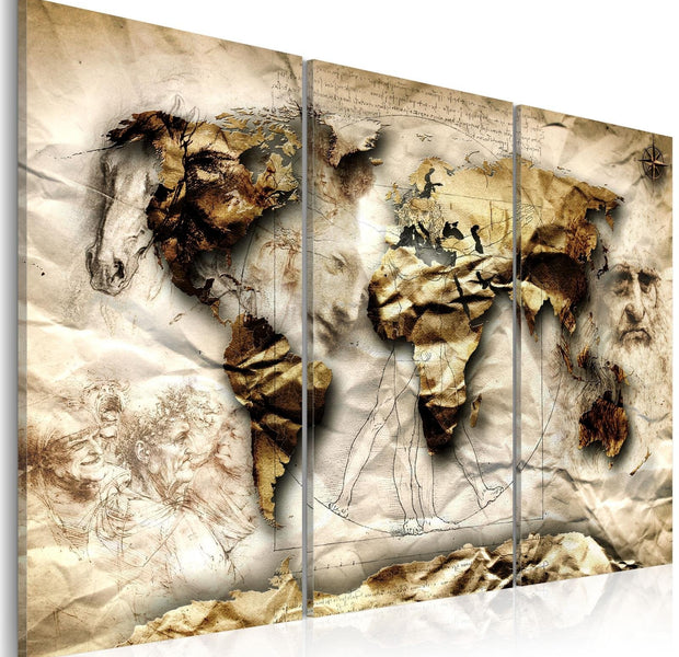 Stretched Canvas World Map Art - Empire Of Science-Tiptophomedecor