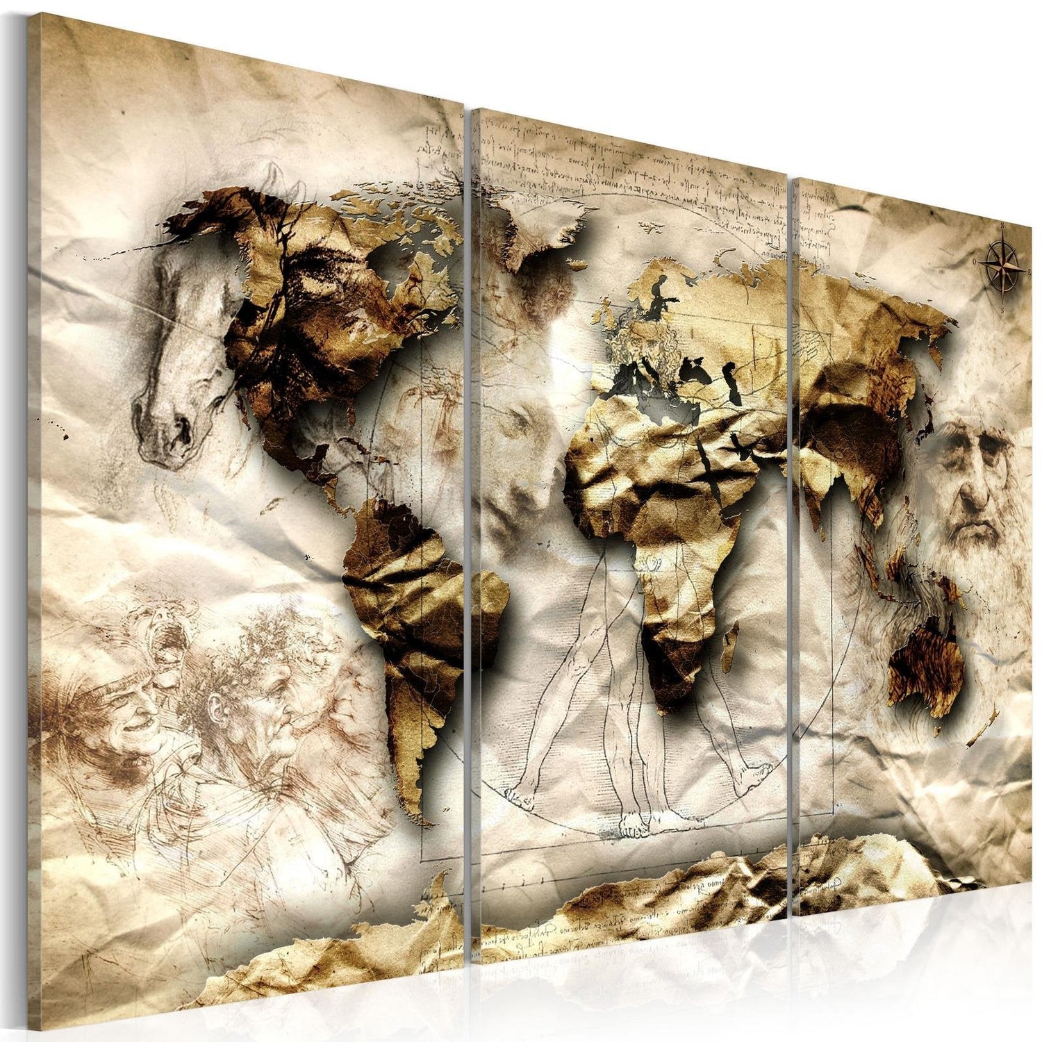 Stretched Canvas World Map Art - Empire Of Science-Tiptophomedecor