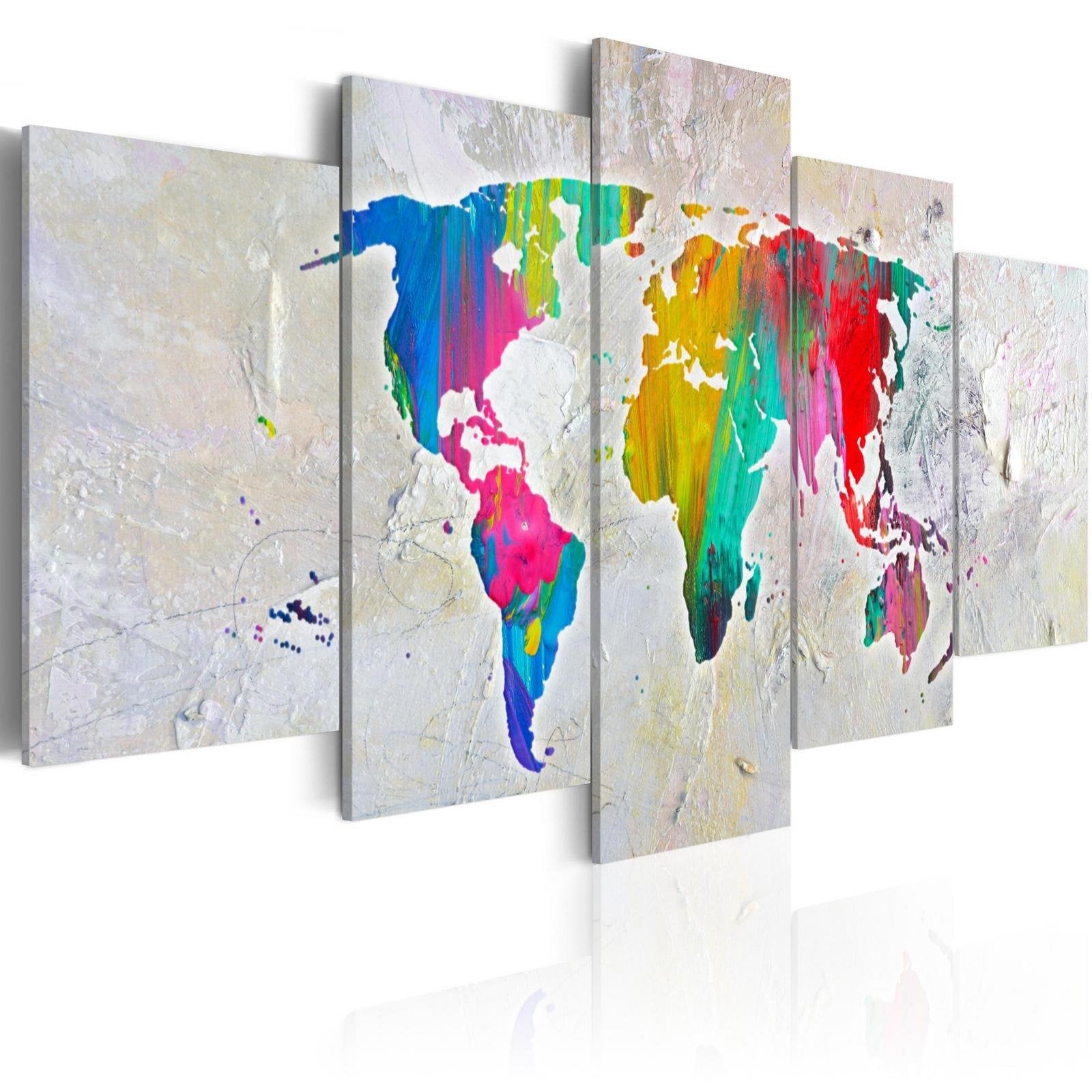 Stretched Canvas World Map Art - Energy Of World-Tiptophomedecor