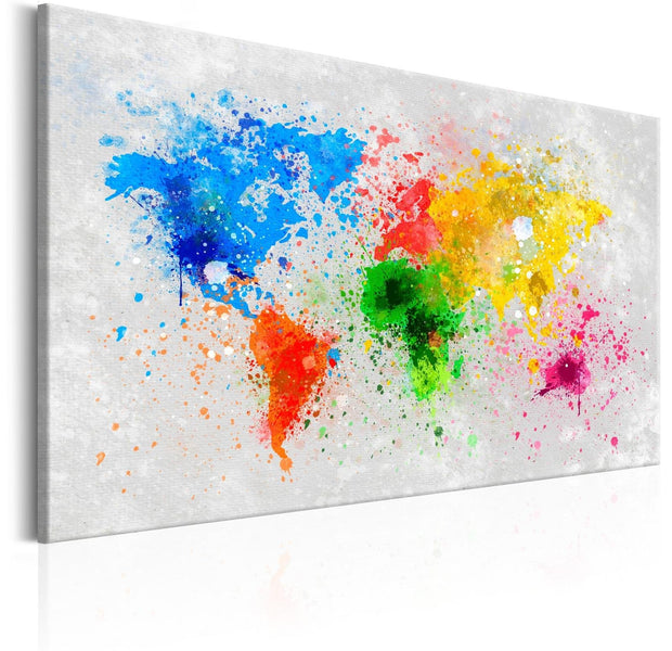 Stretched Canvas World Map Art - Expressionism Of The World-Tiptophomedecor