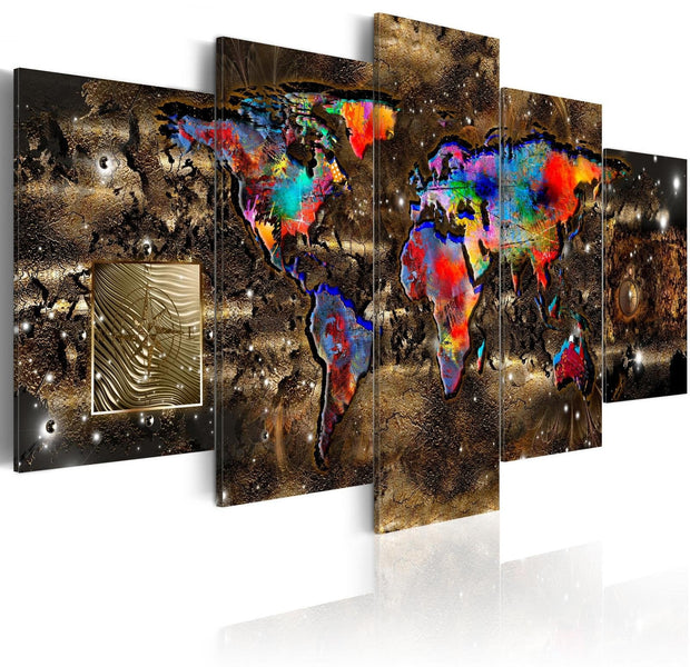 Stretched Canvas World Map Art - Fantasy World-Tiptophomedecor