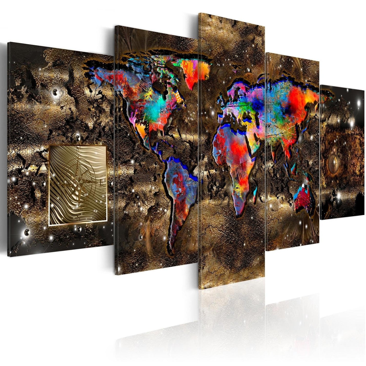 Stretched Canvas World Map Art - Fantasy World-Tiptophomedecor