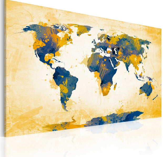 Stretched Canvas World Map Art - Four Corners Of The World-Tiptophomedecor