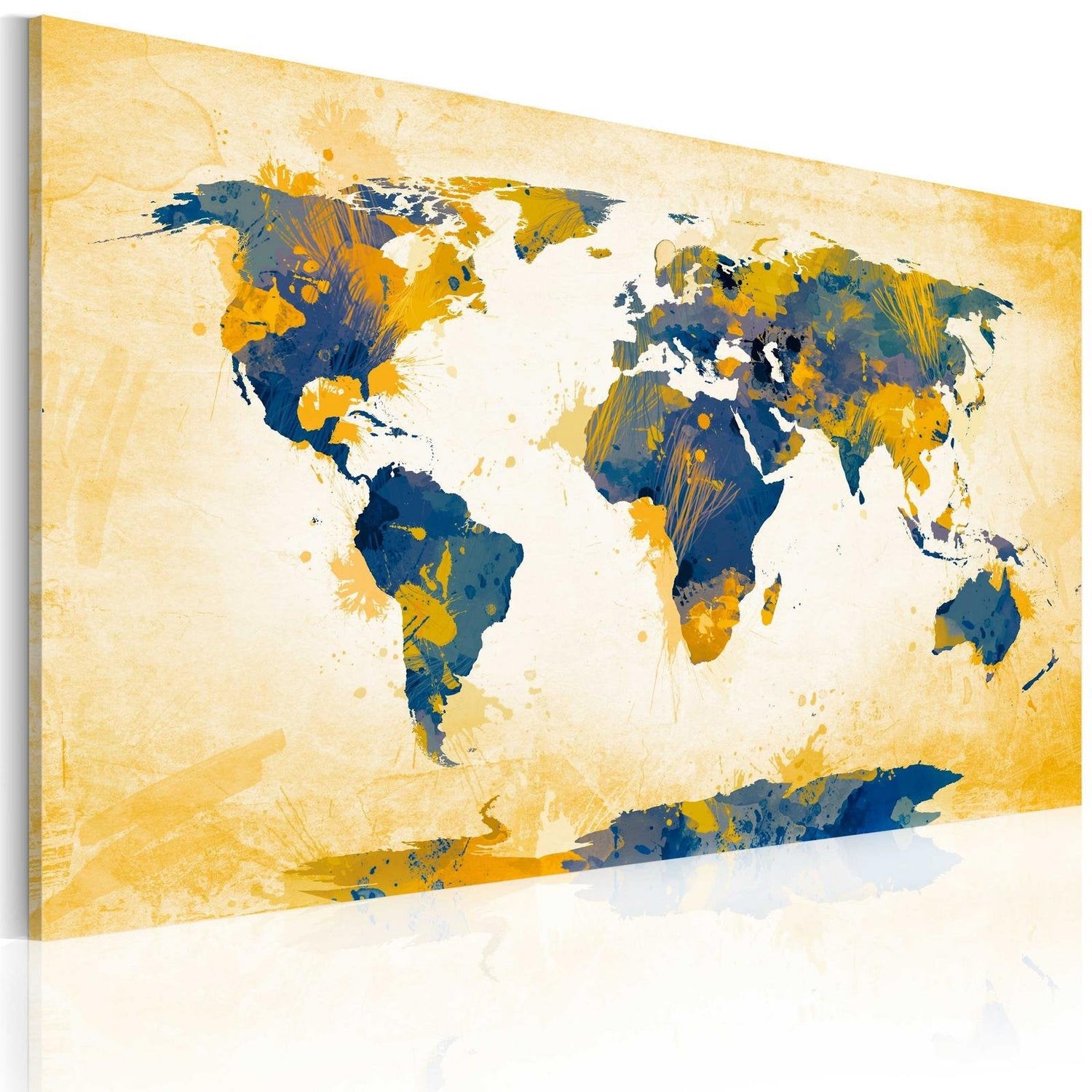Stretched Canvas World Map Art - Four Corners Of The World-Tiptophomedecor