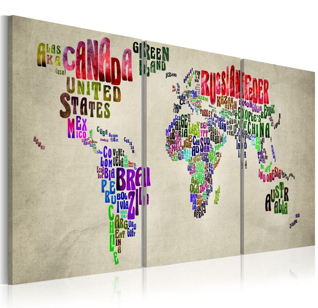 Stretched Canvas World Map Art - Geography Lesson-Tiptophomedecor