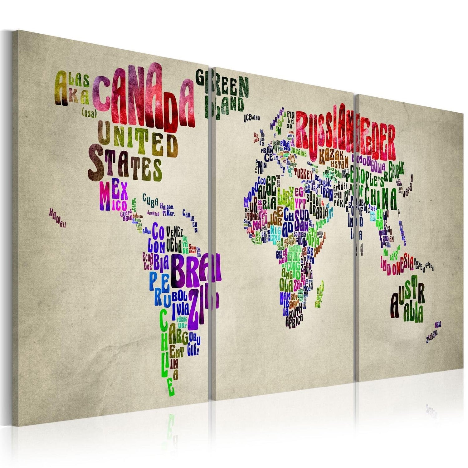 Stretched Canvas World Map Art - Geography Lesson-Tiptophomedecor