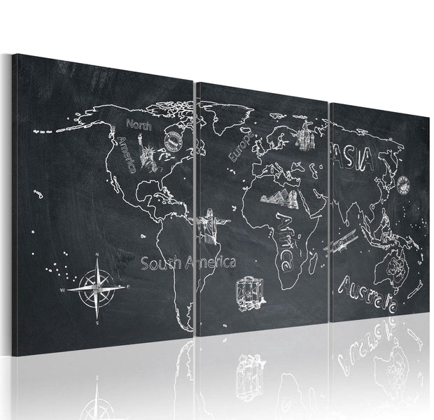 Stretched Canvas World Map Art - Globetrotter-Tiptophomedecor