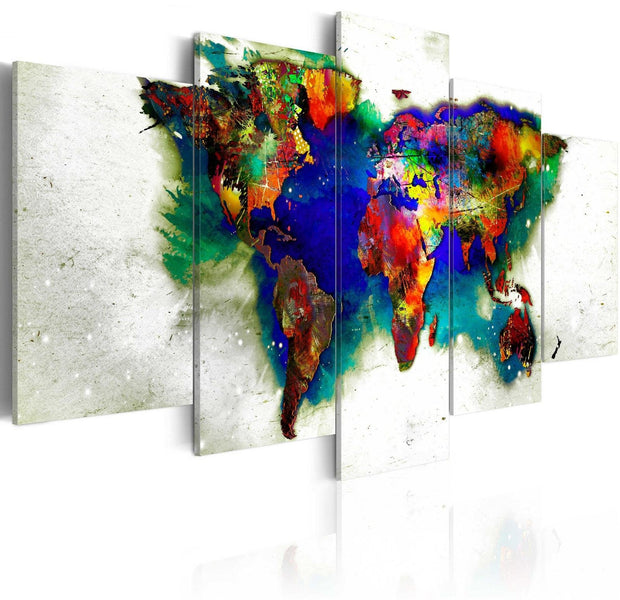Stretched Canvas World Map Art - Green Planet-Tiptophomedecor