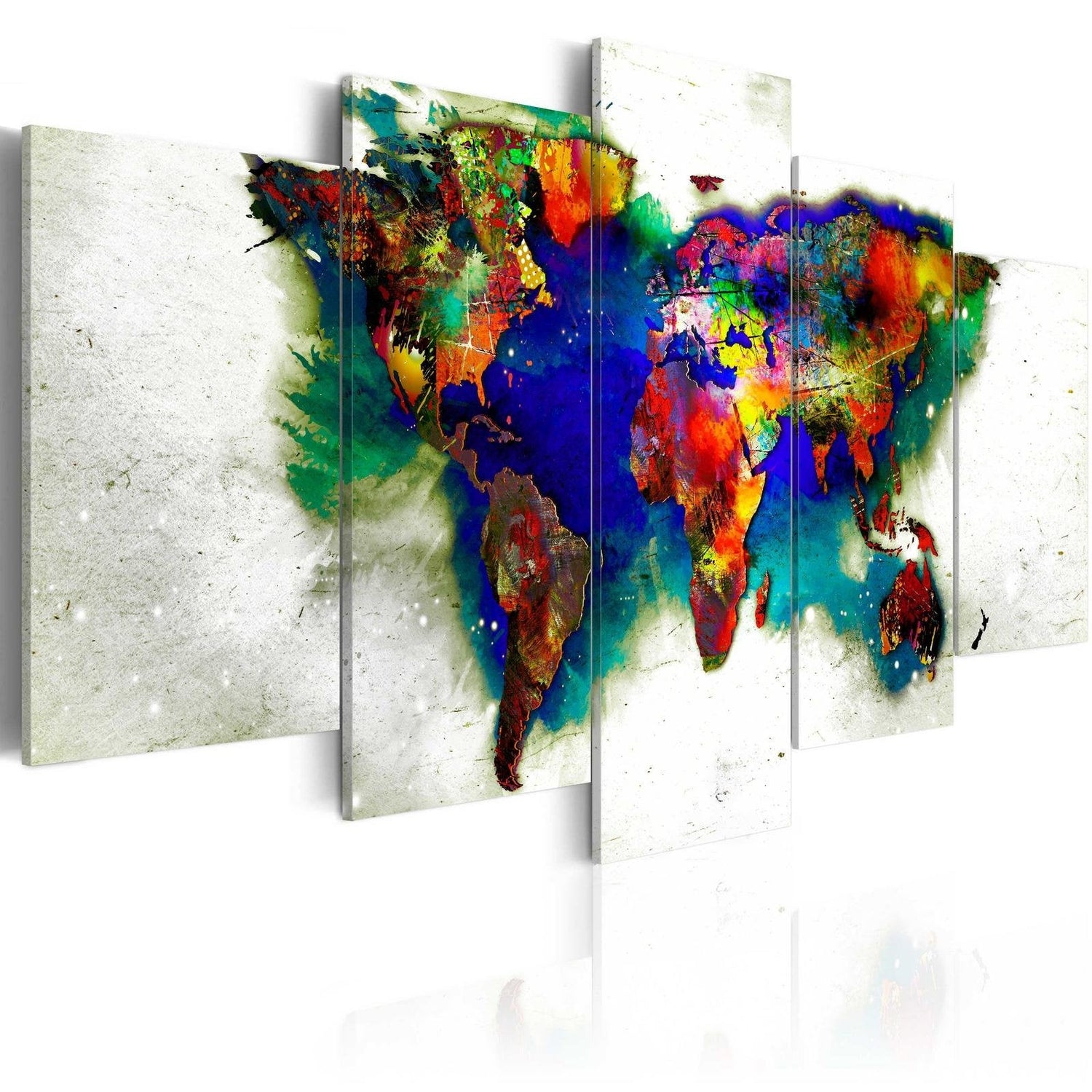 Stretched Canvas World Map Art - Green Planet-Tiptophomedecor
