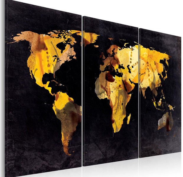 Stretched Canvas World Map Art - If The World Were A Desert... - Triptych-Tiptophomedecor