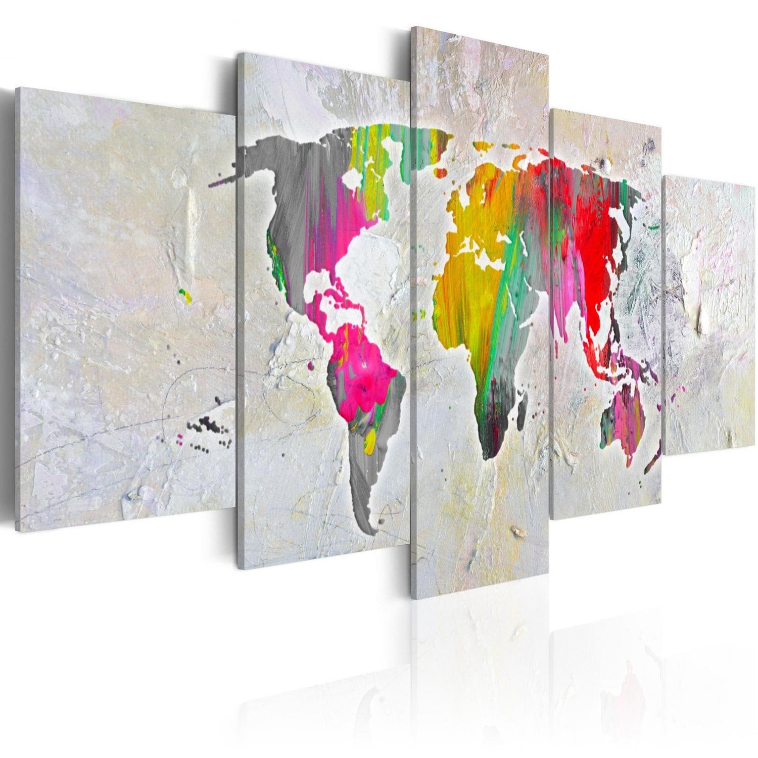 Stretched Canvas World Map Art - Illustration Of The World-Tiptophomedecor