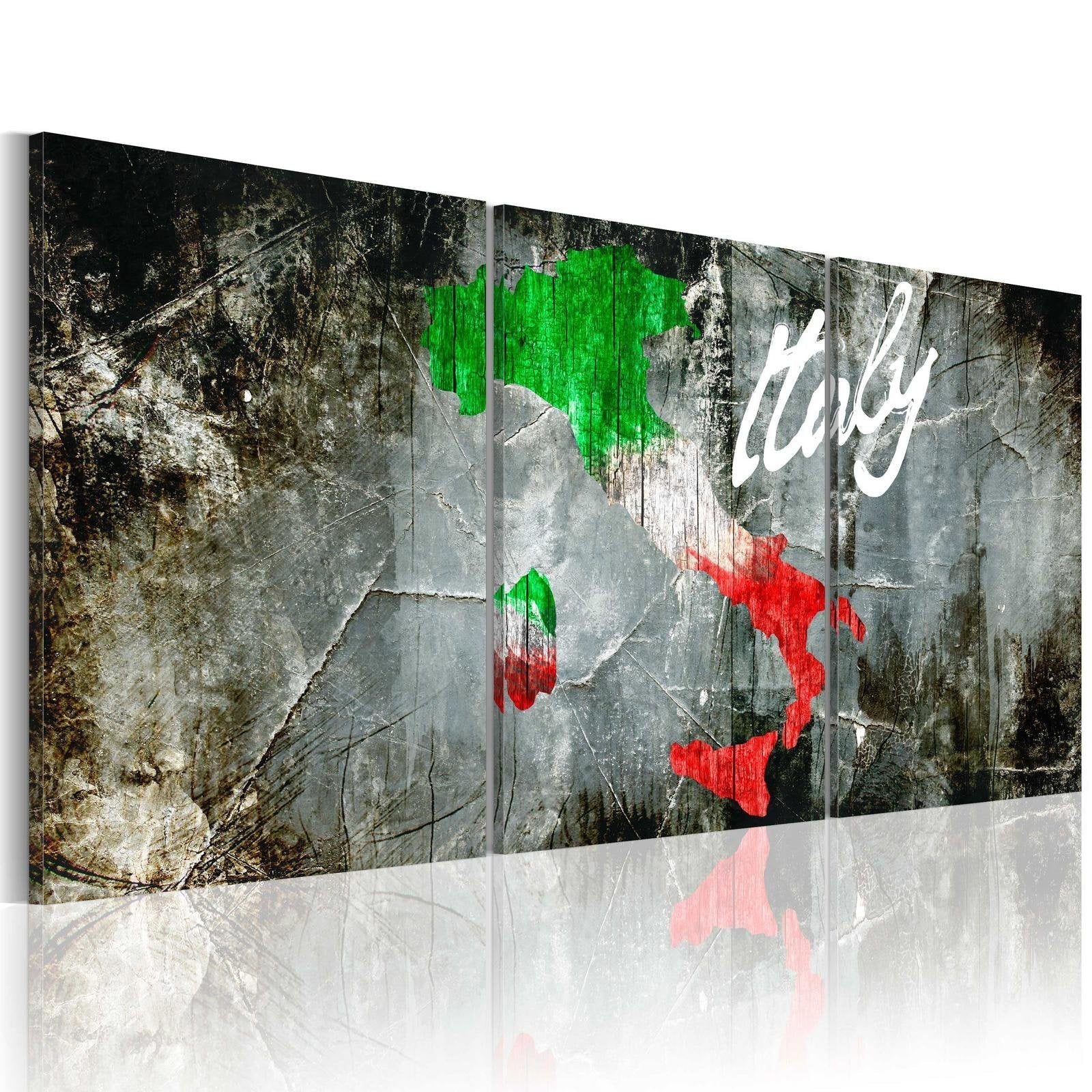 Stretched Canvas World Map Art - Italy - A Hotbed Of Talent-Tiptophomedecor
