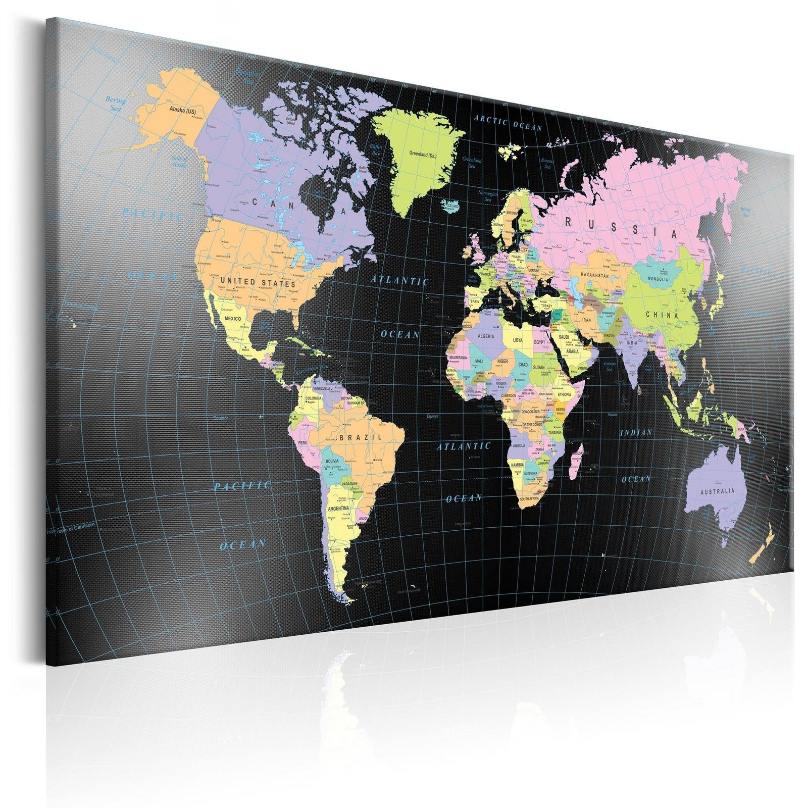 Stretched Canvas World Map Art - Kingdom Of Man-Tiptophomedecor