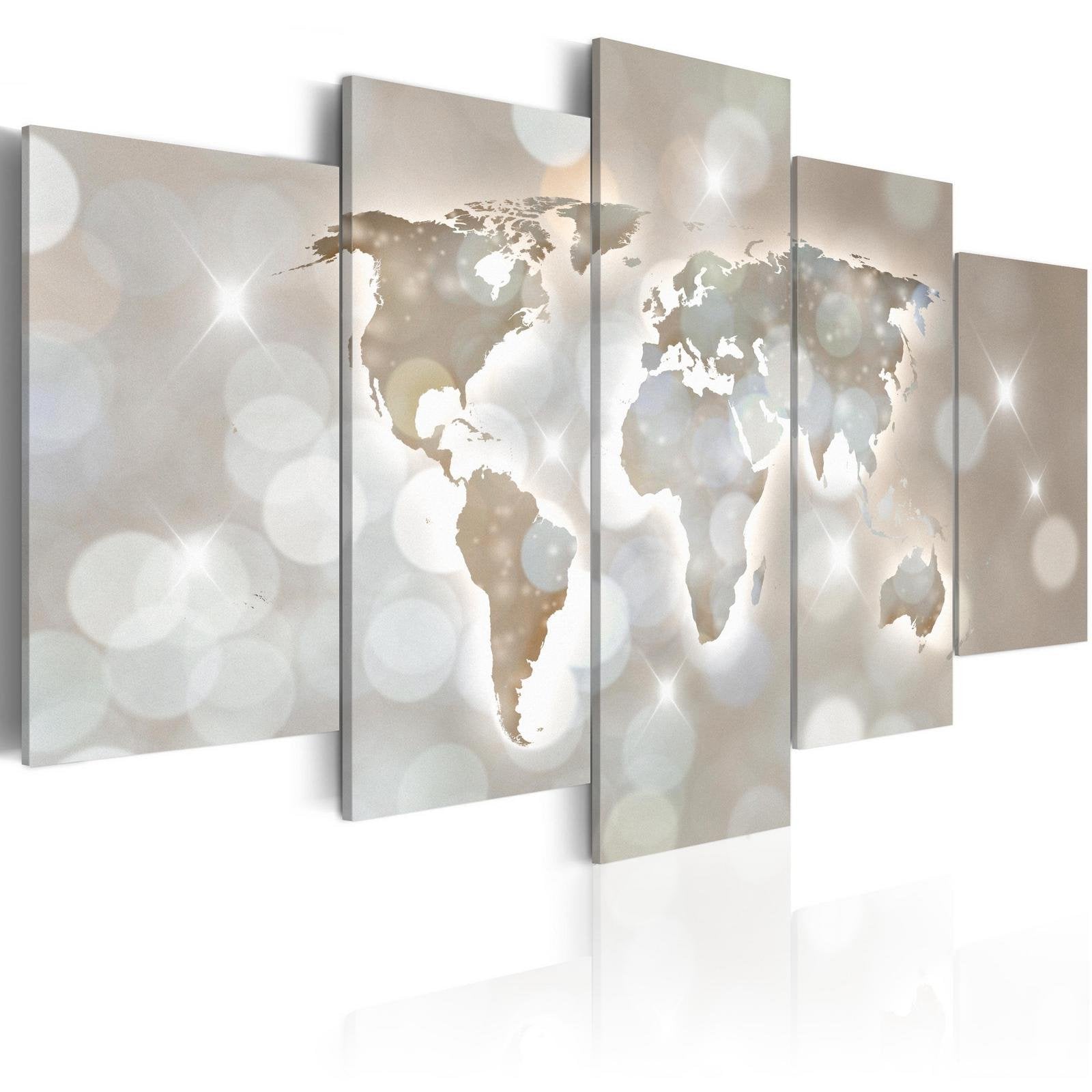 Stretched Canvas World Map Art - Lux Mundi-Tiptophomedecor