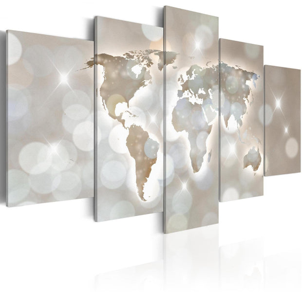 Stretched Canvas World Map Art - Lux Mundi-Tiptophomedecor