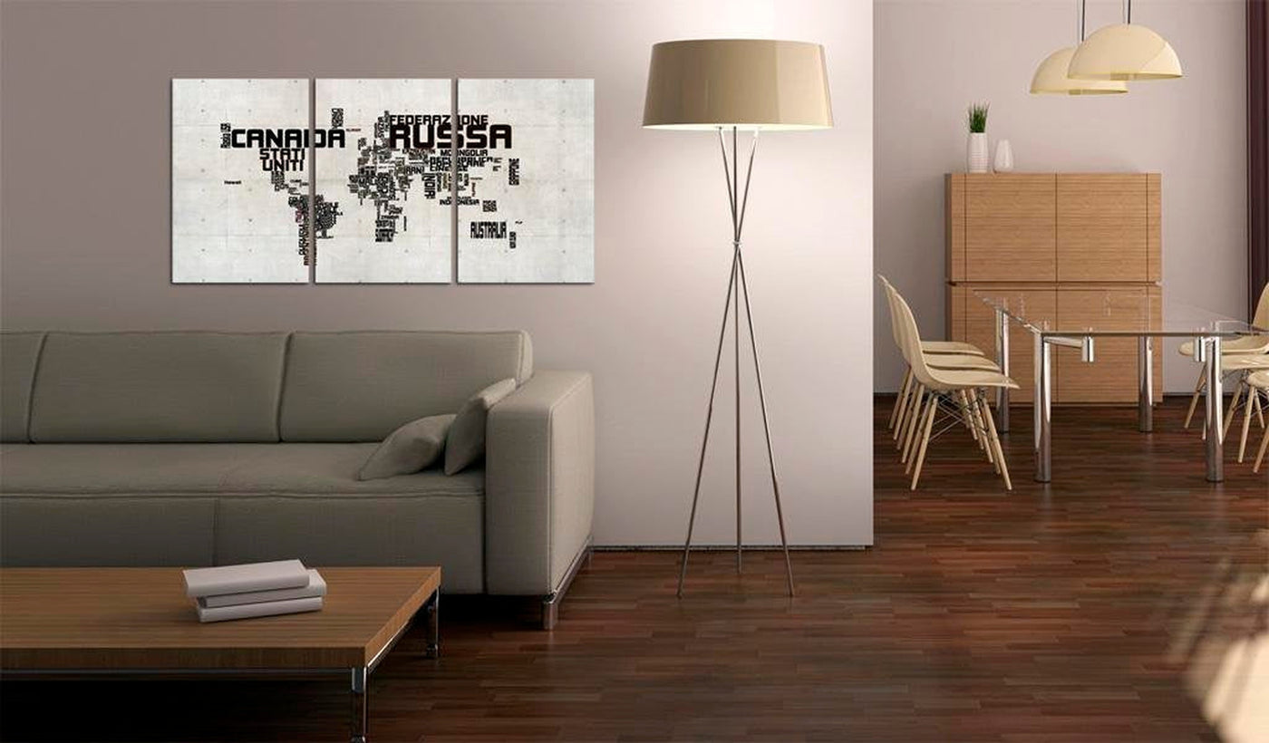 Stretched Canvas World Map Art - Map - Italian-Tiptophomedecor