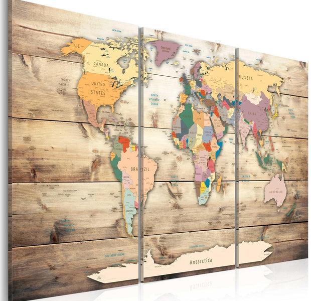 Stretched Canvas World Map Art - Map Of Dreams-Tiptophomedecor