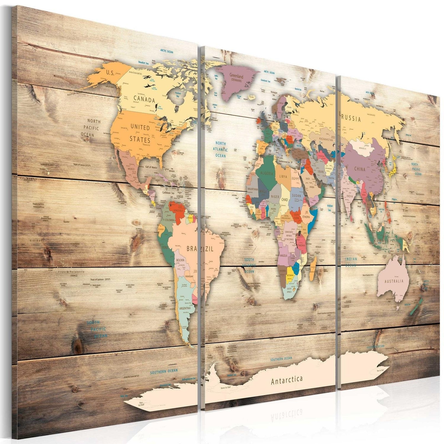 Stretched Canvas World Map Art - Map Of Dreams-Tiptophomedecor