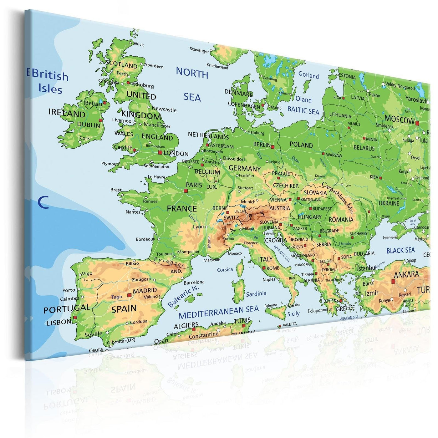 Stretched Canvas World Map Art - Map Of Europe-Tiptophomedecor