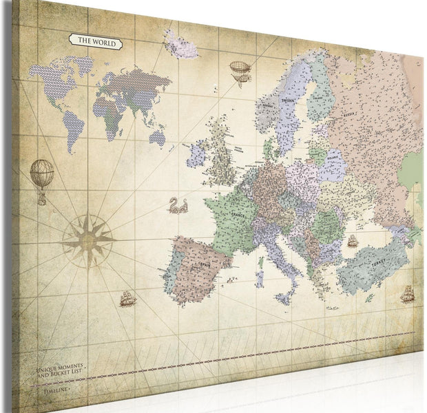Stretched Canvas World Map Art - Map of Europe Wide-Tiptophomedecor