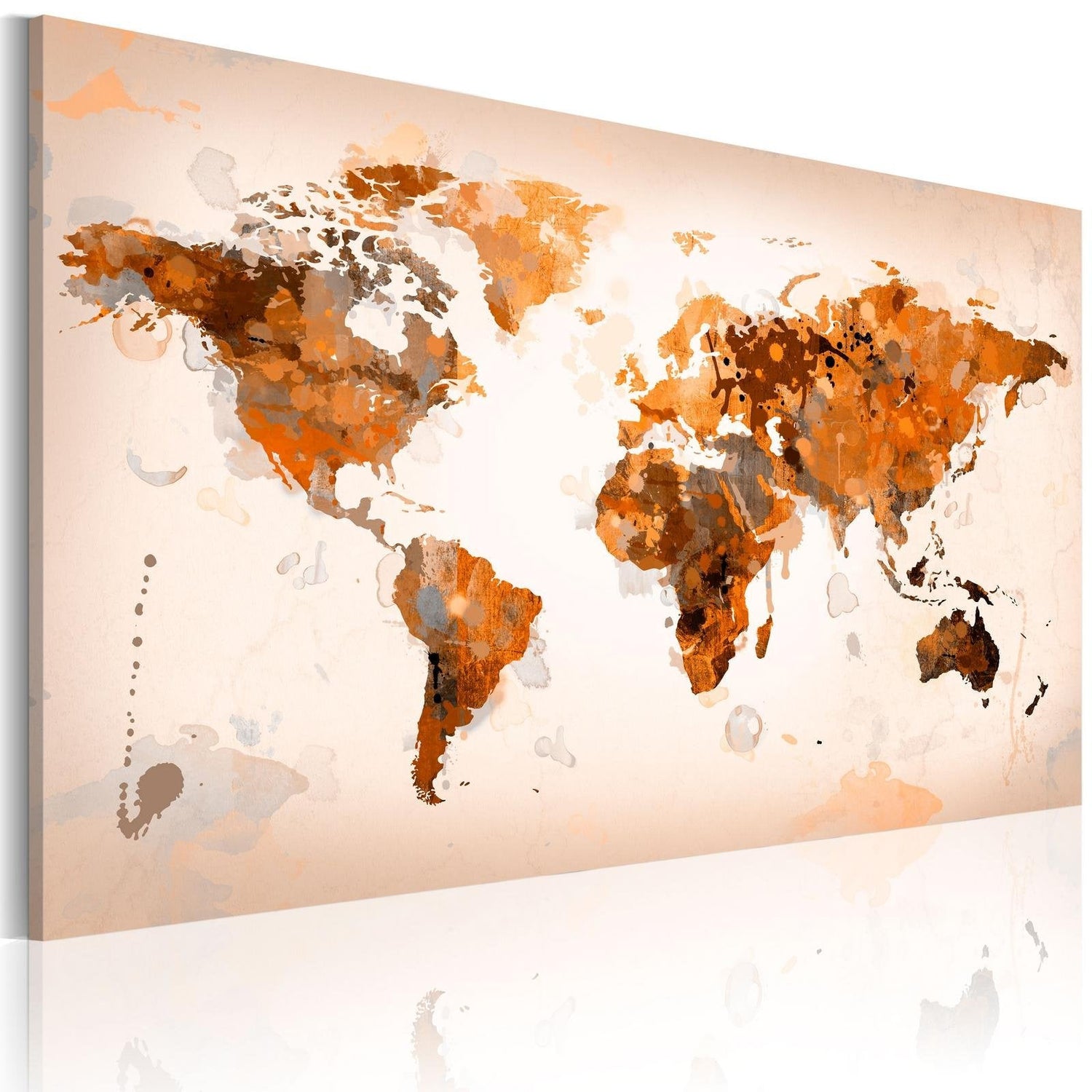 Stretched Canvas World Map Art - Map Of The World - Desert Storm-Tiptophomedecor