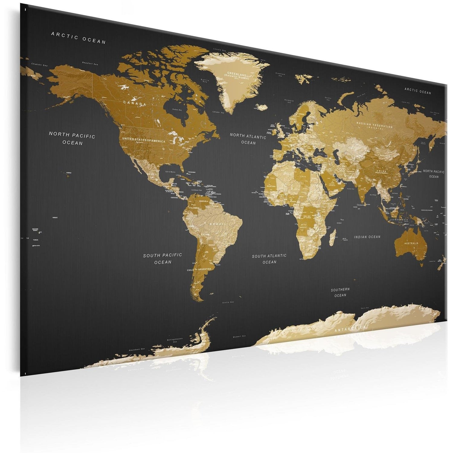 Stretched Canvas World Map Art - Modern Aesthetics-Tiptophomedecor