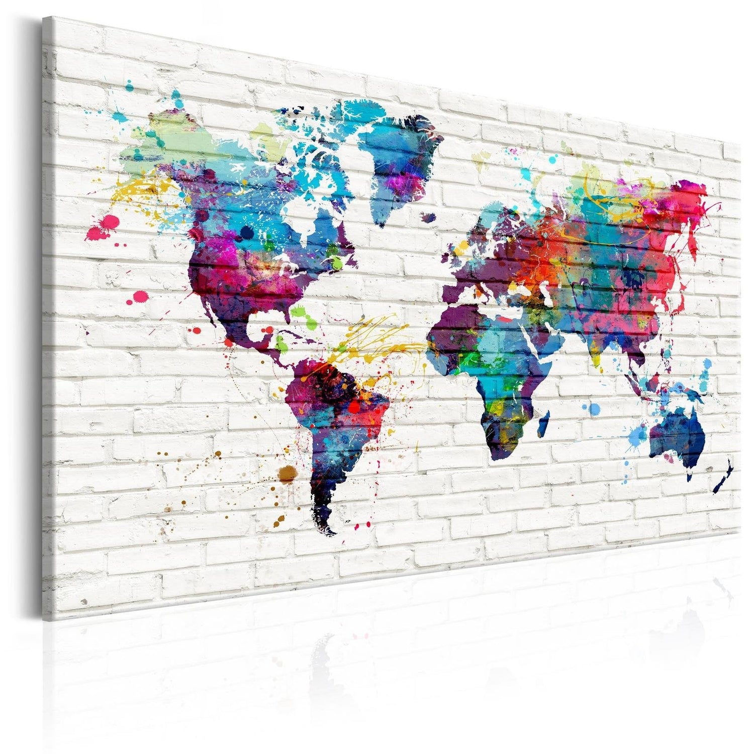 Stretched Canvas World Map Art - Modern Style: Walls Of The World-Tiptophomedecor