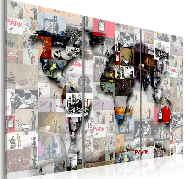 Stretched Canvas World Map Art - Modern World'S Map-Tiptophomedecor