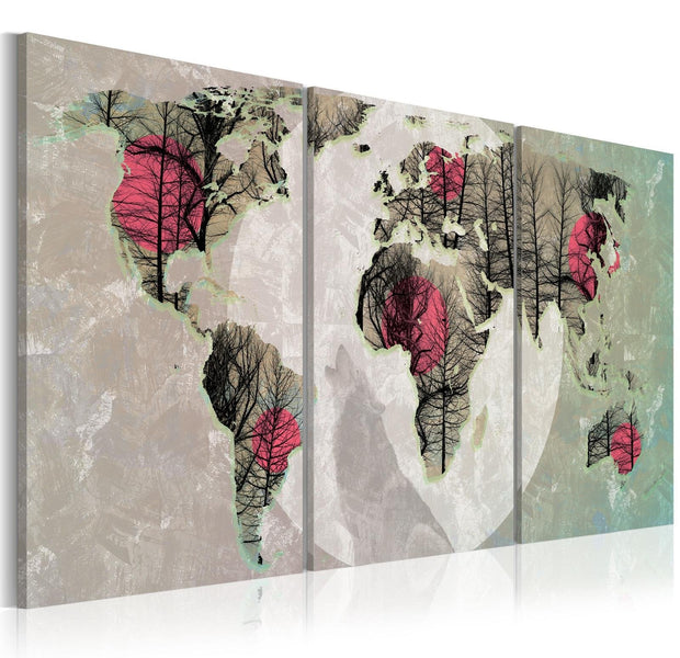 Stretched Canvas World Map Art - Moonlight Map-Tiptophomedecor