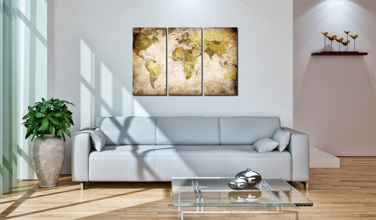 Stretched Canvas World Map Art - Old Continents-Tiptophomedecor