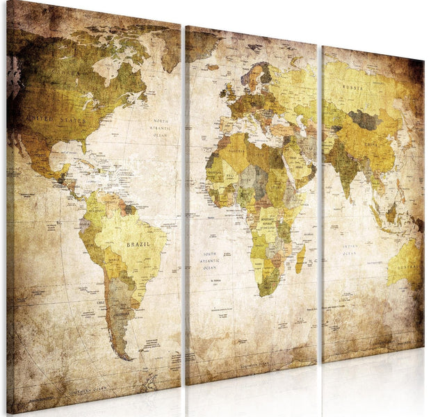 Stretched Canvas World Map Art - Old Continents-Tiptophomedecor