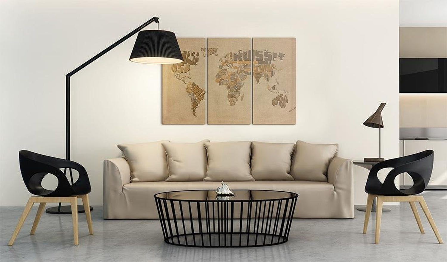 Stretched Canvas World Map Art - Old Map Of The World 3 Piece-Tiptophomedecor