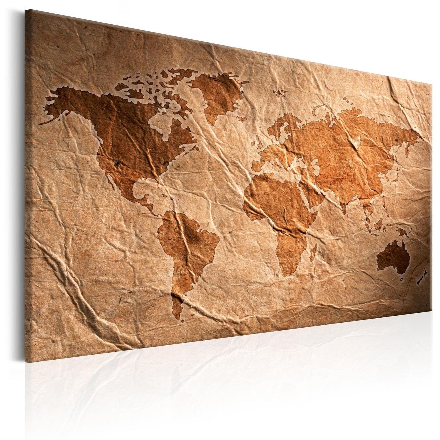 Stretched Canvas World Map Art - Paper Map-Tiptophomedecor