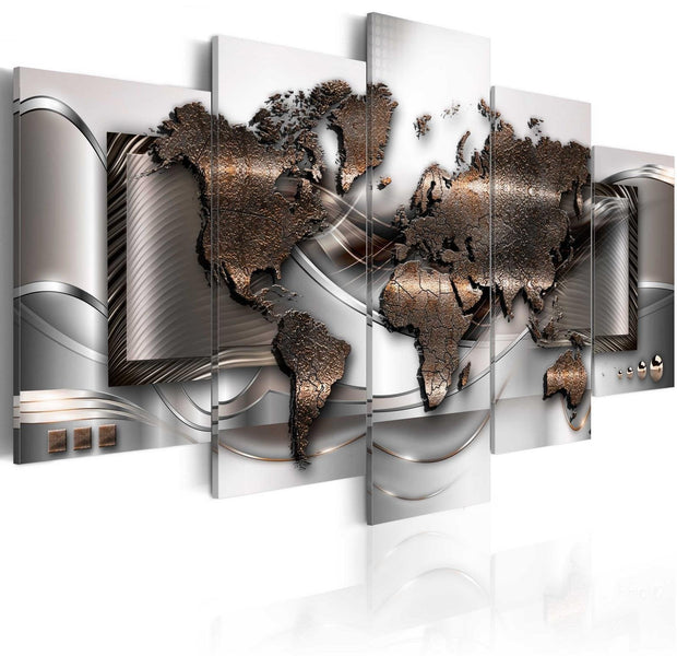 Stretched Canvas World Map Art - Pearl Map-Tiptophomedecor