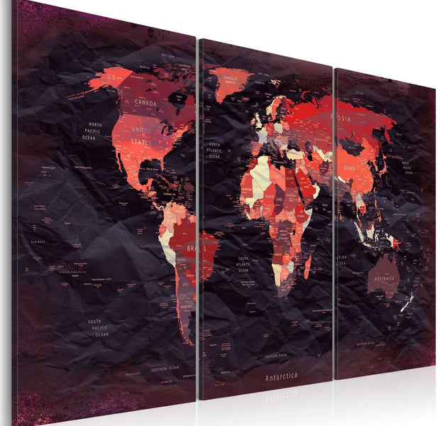 Stretched Canvas World Map Art - Plan Of The World-Tiptophomedecor