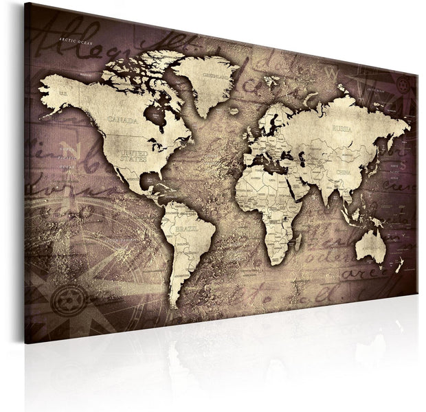 Stretched Canvas World Map Art - Precious World-Tiptophomedecor
