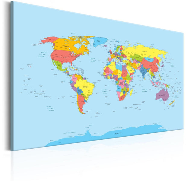 Stretched Canvas World Map Art - Rainbow Geography-Tiptophomedecor