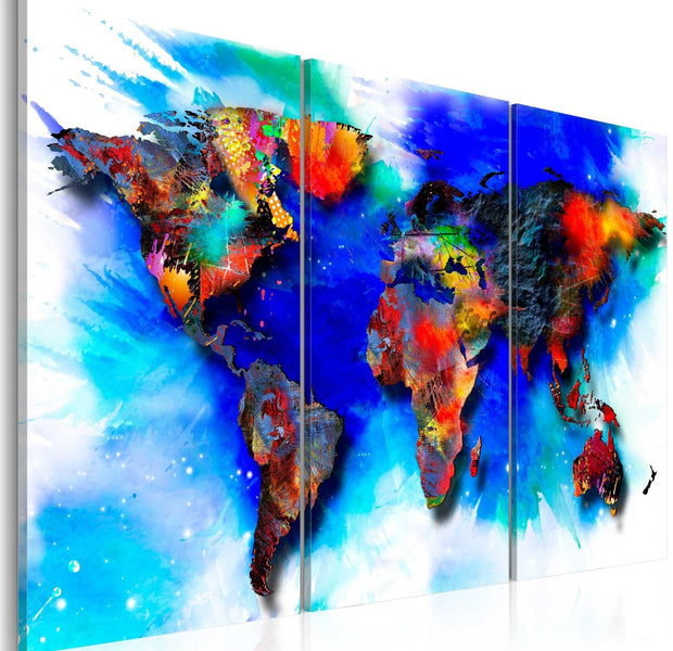 Stretched Canvas World Map Art - Rainbow Map-Tiptophomedecor