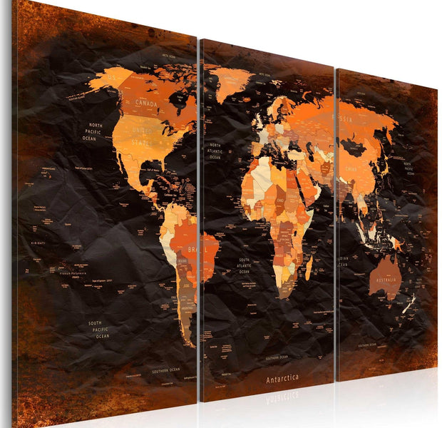 Stretched Canvas World Map Art - Remarkable Map-Tiptophomedecor