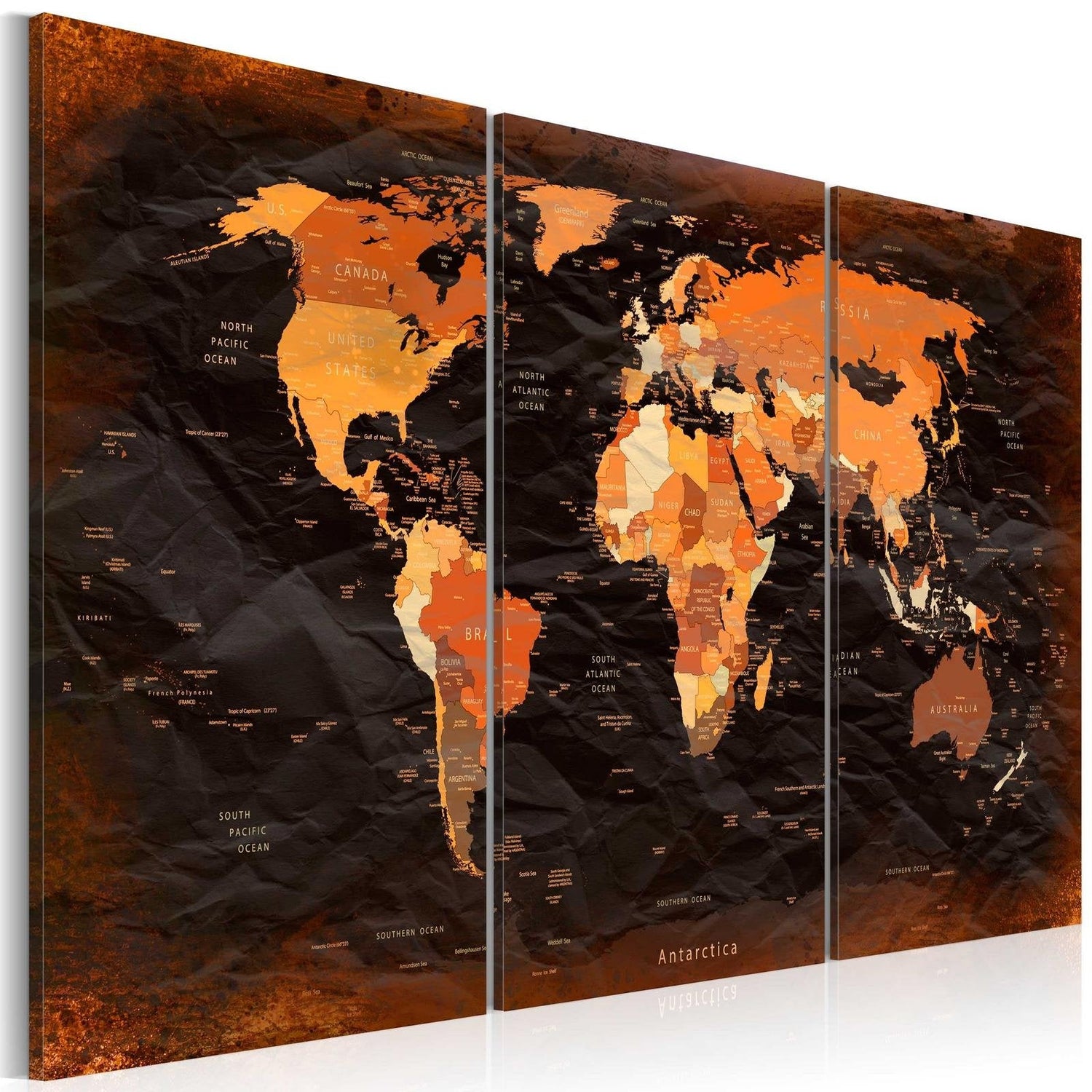 Stretched Canvas World Map Art - Remarkable Map-Tiptophomedecor