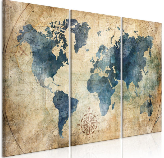Stretched Canvas World Map Art - Retro Map-Tiptophomedecor