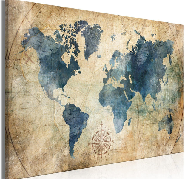 Stretched Canvas World Map Art - Retro Map Wide-Tiptophomedecor