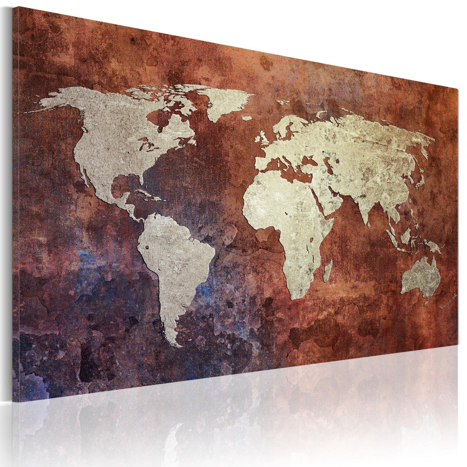 Stretched Canvas World Map Art - Rusty Map Of The World-Tiptophomedecor