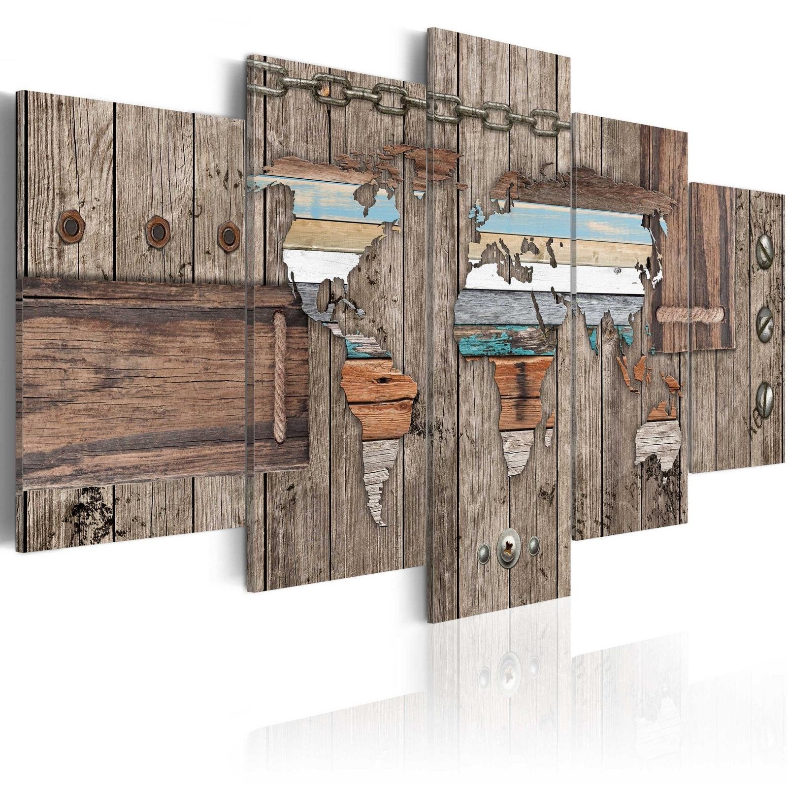 Stretched Canvas World Map Art - Sea Travels-Tiptophomedecor