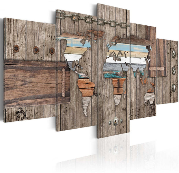 Stretched Canvas World Map Art - Sea Travels-Tiptophomedecor