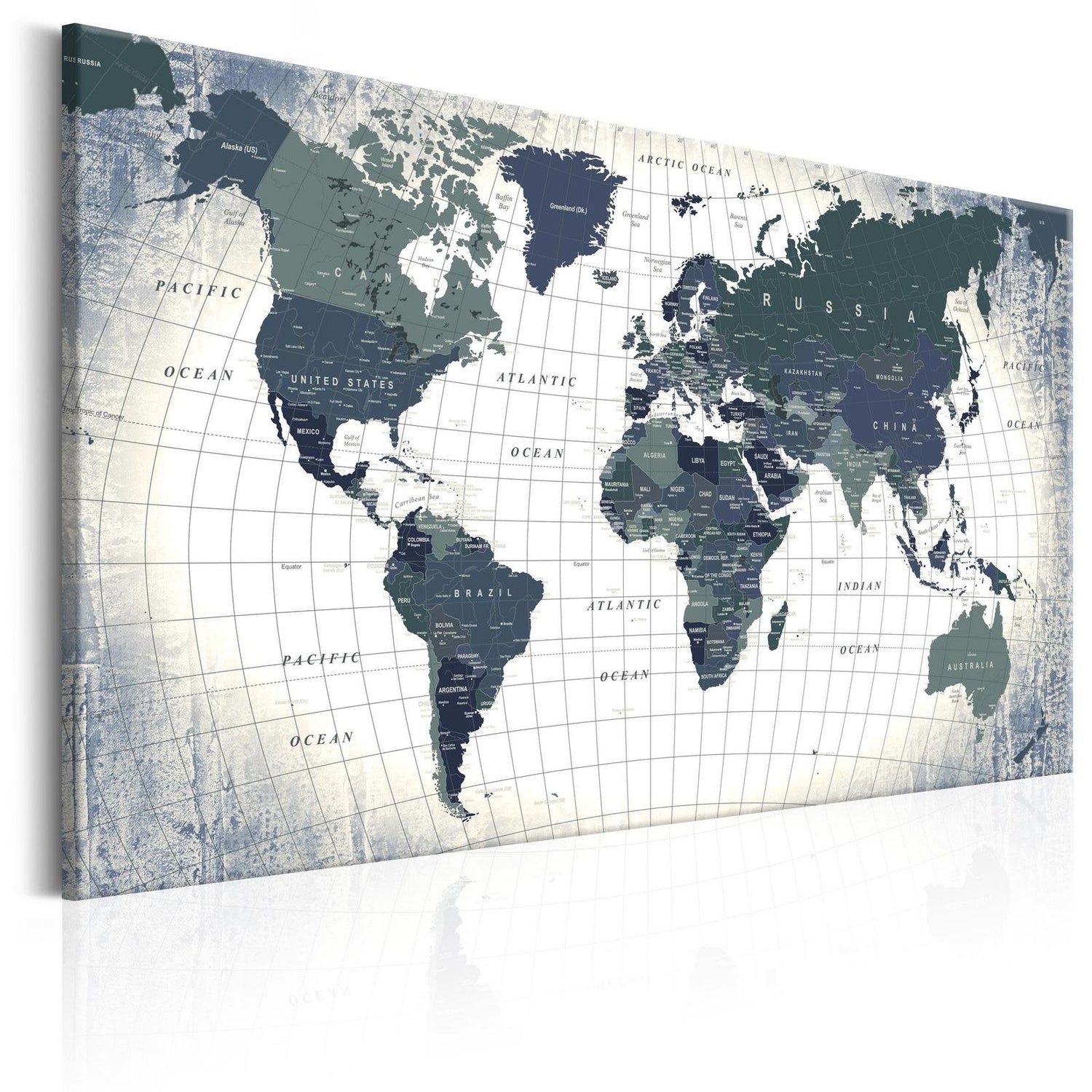 Stretched Canvas World Map Art - Structure Of The World-Tiptophomedecor