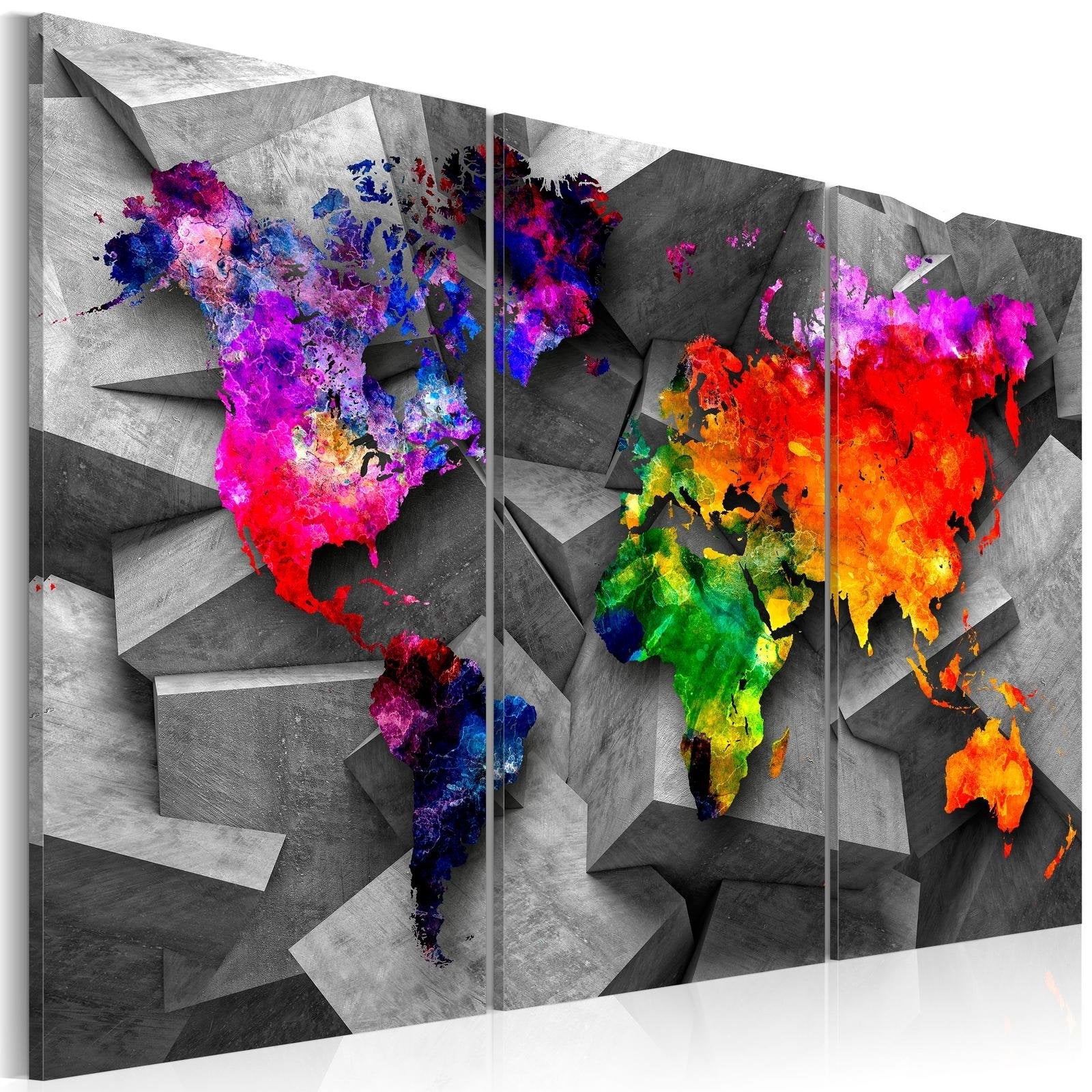 Stretched Canvas World Map Art - Symmetry Of The World-Tiptophomedecor