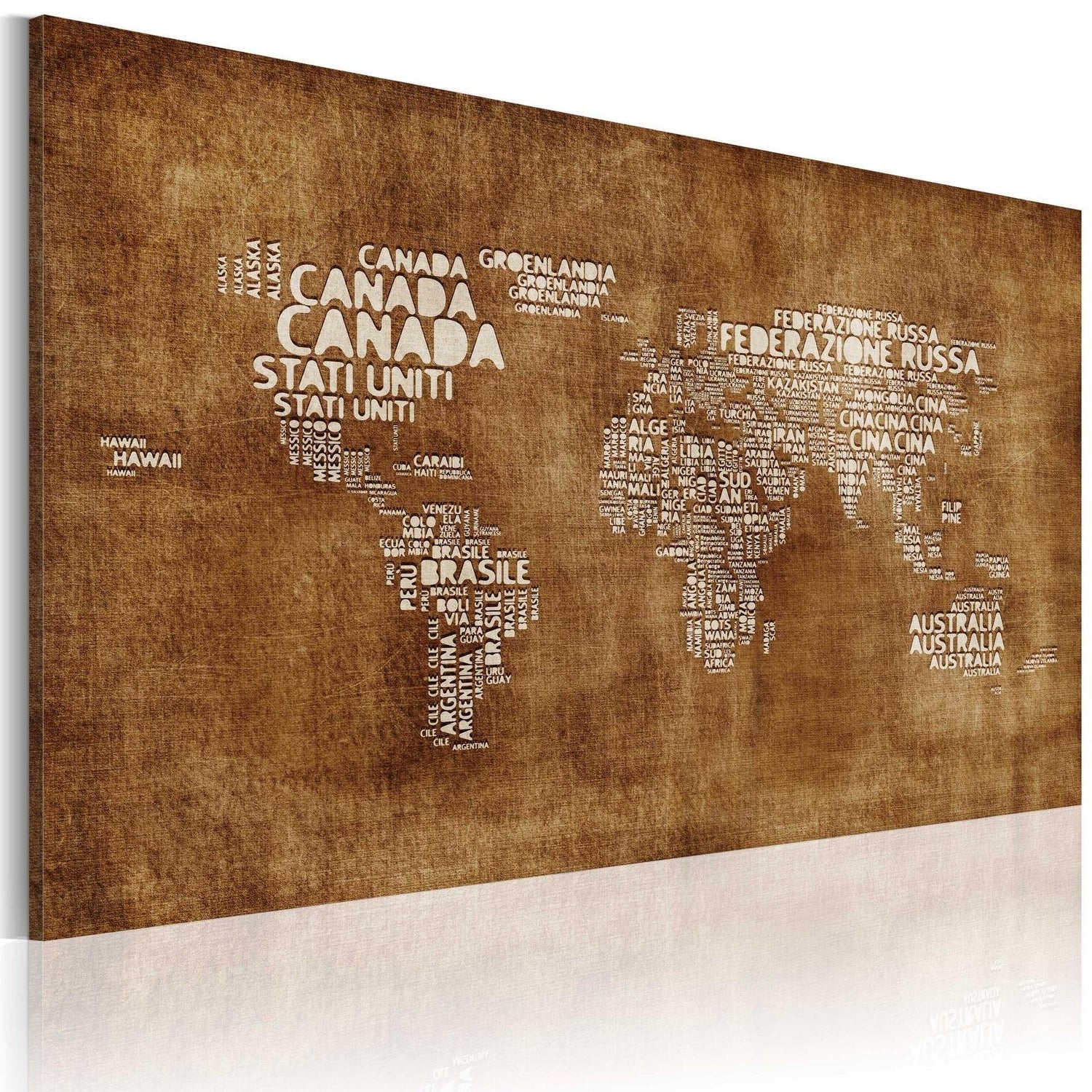 Stretched Canvas World Map Art - The Lost Map-Tiptophomedecor